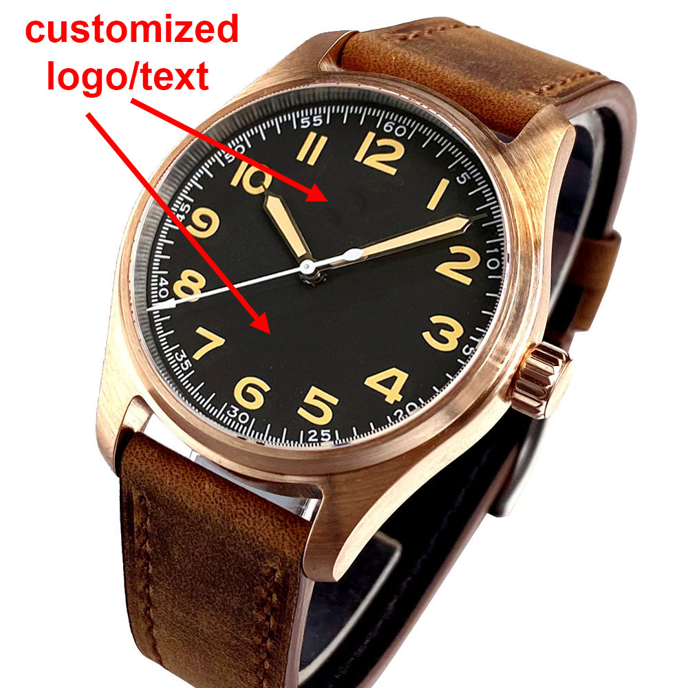 Vintage Watch Crystal - Maßgeschneiderte Uhr für Herren, echte Cusn8-Bronze,