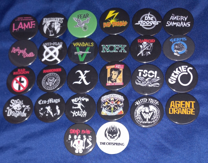 Collectible Vintage Brooches - Vintage US Punk Rock Band Anstecknadeln,