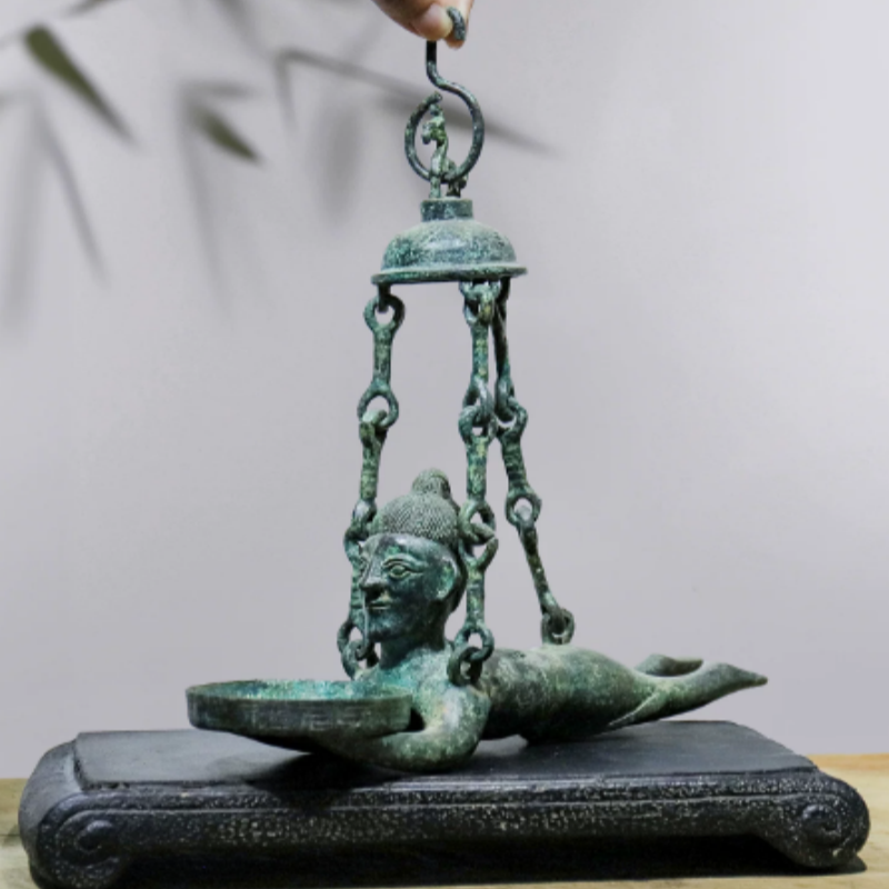 Collectible Vintage Lamps - Vintage Bronze Figuren-Hängelampe - Traditionelle Orientalische