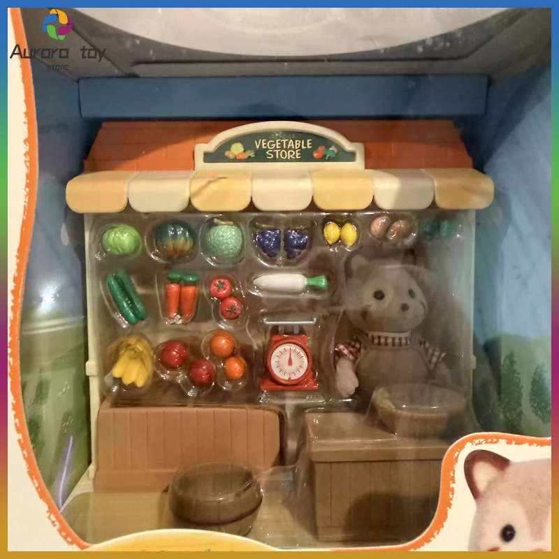 Vintage Collection Playset - Sylvanian Families Auslaufkollektion: Waschbär-Obst- und Gemüseladen,