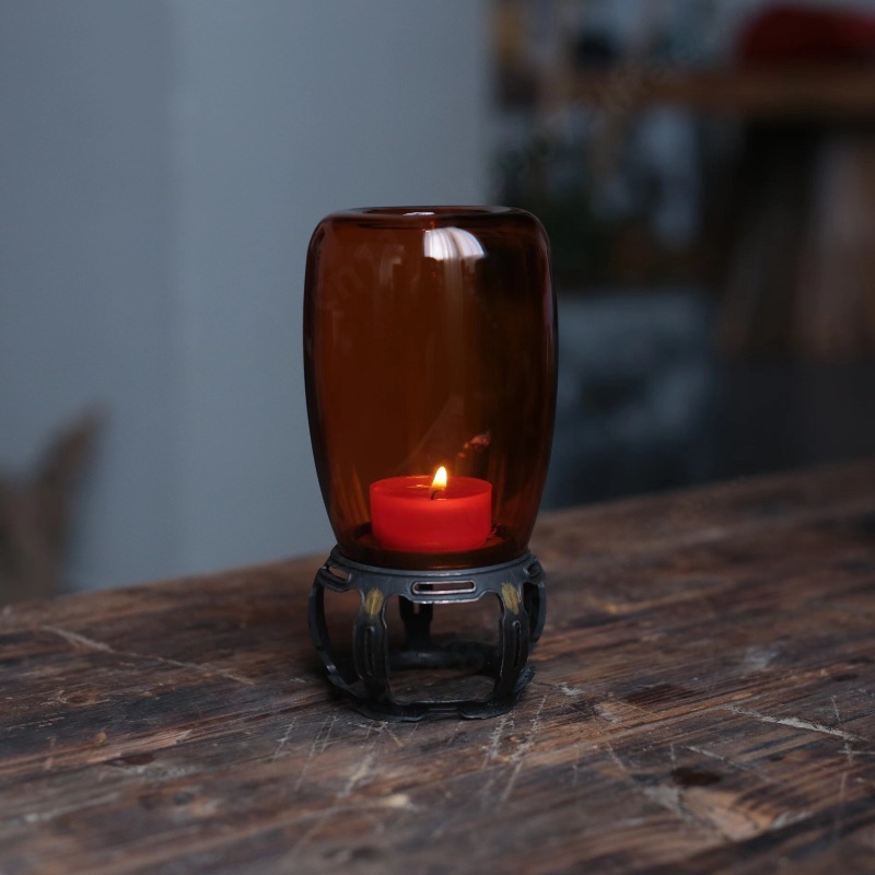 Collectible Vintage Lamps - Vintage Glas-Kerzenhalter Zen-Dekor Nachtlicht Chinesischer Stil