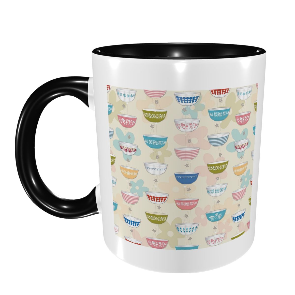 Vintage Collectible Pyrex - Vintage Pyrex Schalen-Kollektion, lustige Keramik-Kaffeetassen, Teetassen,
