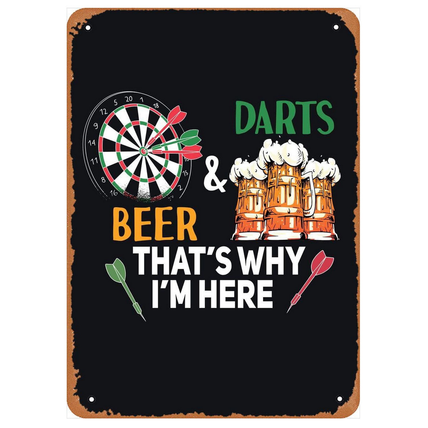 Vintage Darts & Bier Blechschi – Vintage Collectible Signs Bewertung und Preis