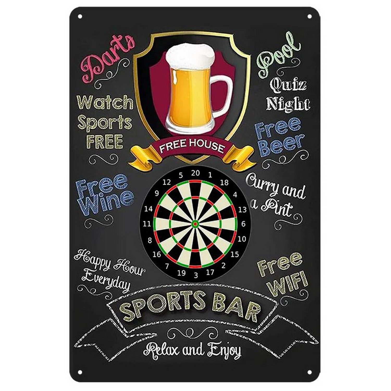 Vintage Darts & Bier Blechschi – Vintage Collectible Signs Bewertung und Preis